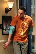 Sheldon hiding from Amy.