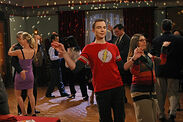Sheldon dancing with Amy.