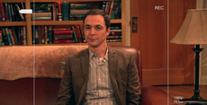 Sheldon being interviewed.