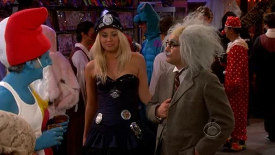 Dressed up for Halloween as sexy cop and Albert Einstein.