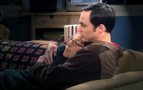 Amy tries to get Sheldon to go "second base" as they are cuddling, much to his dismay.