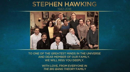 The Big Bang Theory tribute to cast member Stephen Hawking.