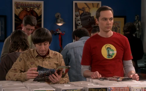 Sheldon watching the new assistant manager.