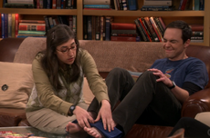 Amy making Sheldon feel better.