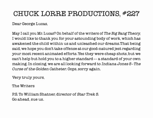 Chuck Lorre Productions, #227.