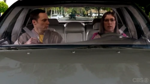 Driving Sheldon to work.