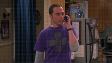 Sheldon talking to his mother.