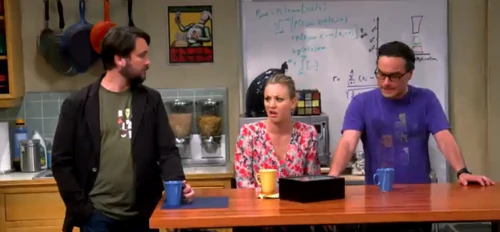 Watching Sheldon being interviewed.