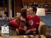 Sheldon and Amy's first kiss.
