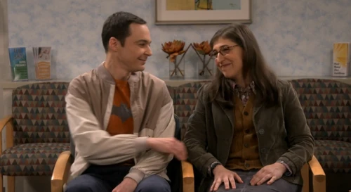 Sheldon and Amy waiting.