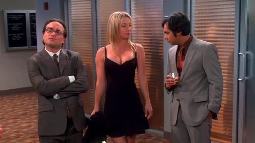 Raj admiring Penny's cleavage.
