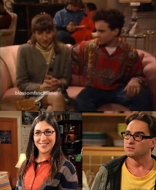 Johnny and Mayim on a previous TV sitcom date on Mayim's show, "Blossom".