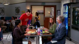 Sheldon joining Amy's table