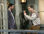Sheldon threatened to beat up Wil Wheaton unless he apologizes to Amy.