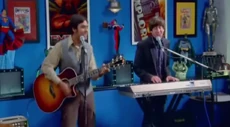 Raj and Howard performing.