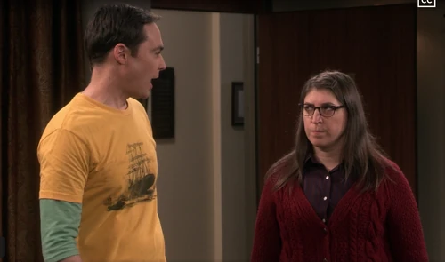 Mad at Sheldon for having her removed.