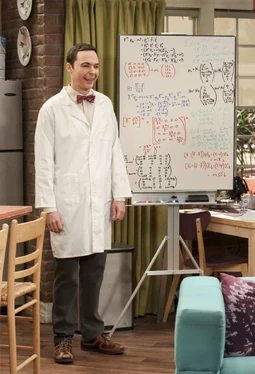 Sheldon auditioning as Professor Proton.