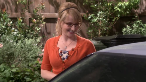 Bernadette wishing Stuart good luck.