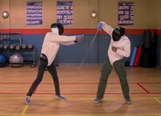 Raj and Howard dueling.