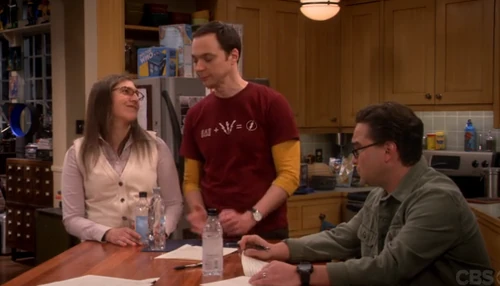 Amy smiling at Sheldon's joke.