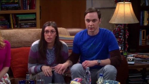 Sheldon holding Amy's hand for the first time.