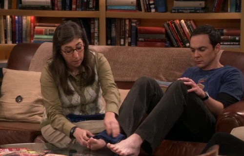 Amy nursing Sheldon.