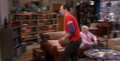 Sheldon is excited that Amy has arrived.