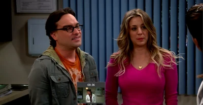 Leonard and Penny at the vet's.