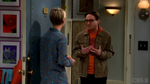 Asking Penny if it's OK to blow her off this weekend.