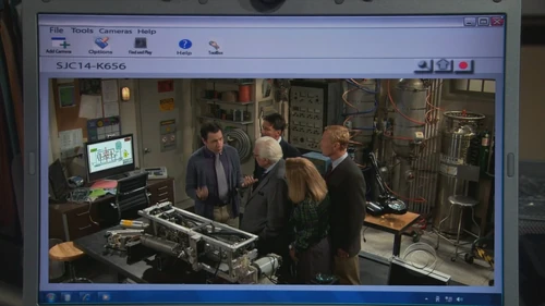 Sheldon's webcam view of Kripke's lab.