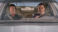 Sheldon driving.