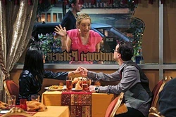 Penny interrupts Leonard and Priya's restaurant date.