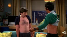 Raj and Howard checking out their man-boobs