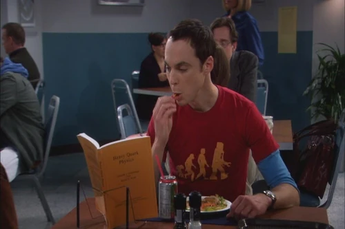 Eating lunch at the Caltech cafeteria.