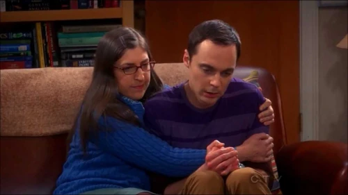Giving Sheldon a consoling hug.
