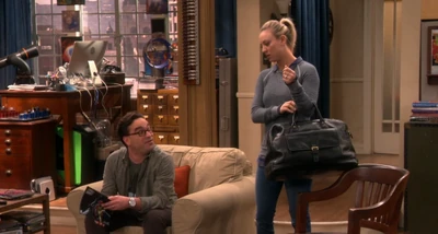 Leonard and Penny barely say good-bye.