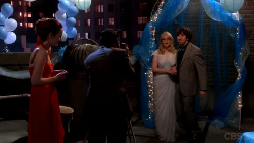 Raj taking the Wolowitz's picture.