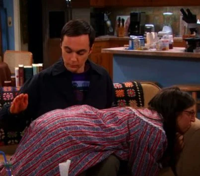 Sheldon disciplining Amy to her delight.