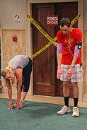 Sheldon and Penny Stretching