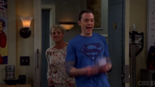 Sheldon surprised by his party.