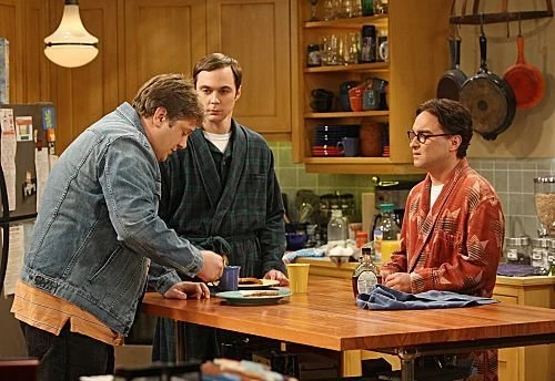 Leonard and Sheldon with Jimmy Speckerman.