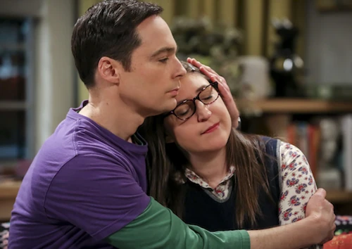 Sheldon calming Amy.