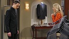 Penny loves Sheldon's suit.