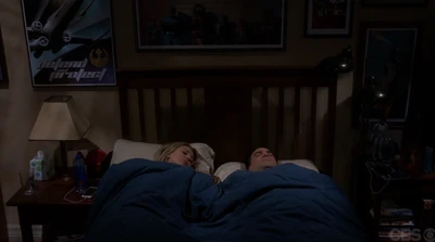 Leonard and Penny trying to sleep.