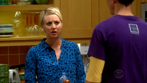Penny's reaction to Sheldon wanting them to be aliens at the prom. Sheldon thinks that Penny is a little turned on.