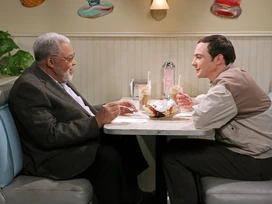 Sheldon having ice cream with James Earl Jones.