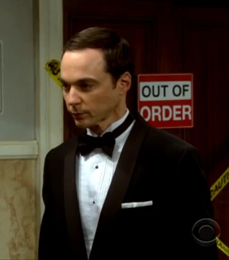 Sheldon sees how pretty Amy is.