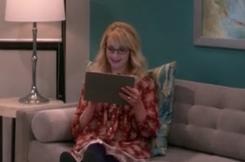 Bernadette playing a video game.