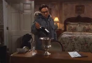 The champagne that was meant for Penny.