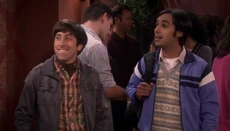 Howard and Raj in line at the movies.